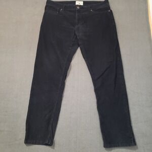 Copper & Oak Corduroy Pants Mens 38x32 Navy Blue Straight Leg Stretch